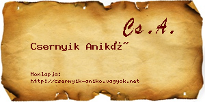 Csernyik Anikó névjegykártya